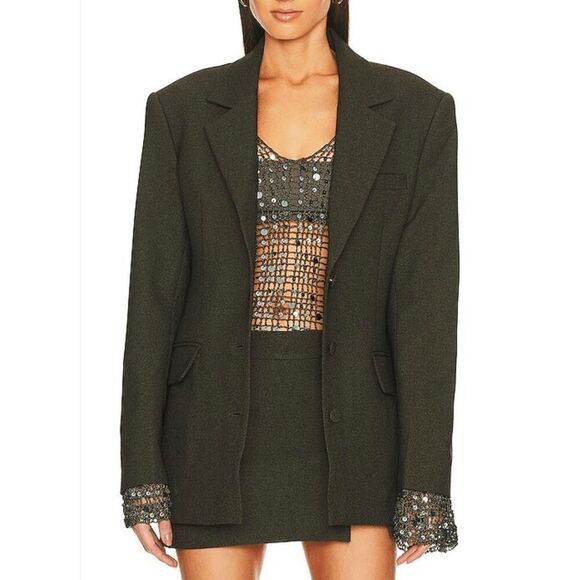 Aya Muse x REVOLVE Oversized Olive Green Blazer - Picture 1 of 8